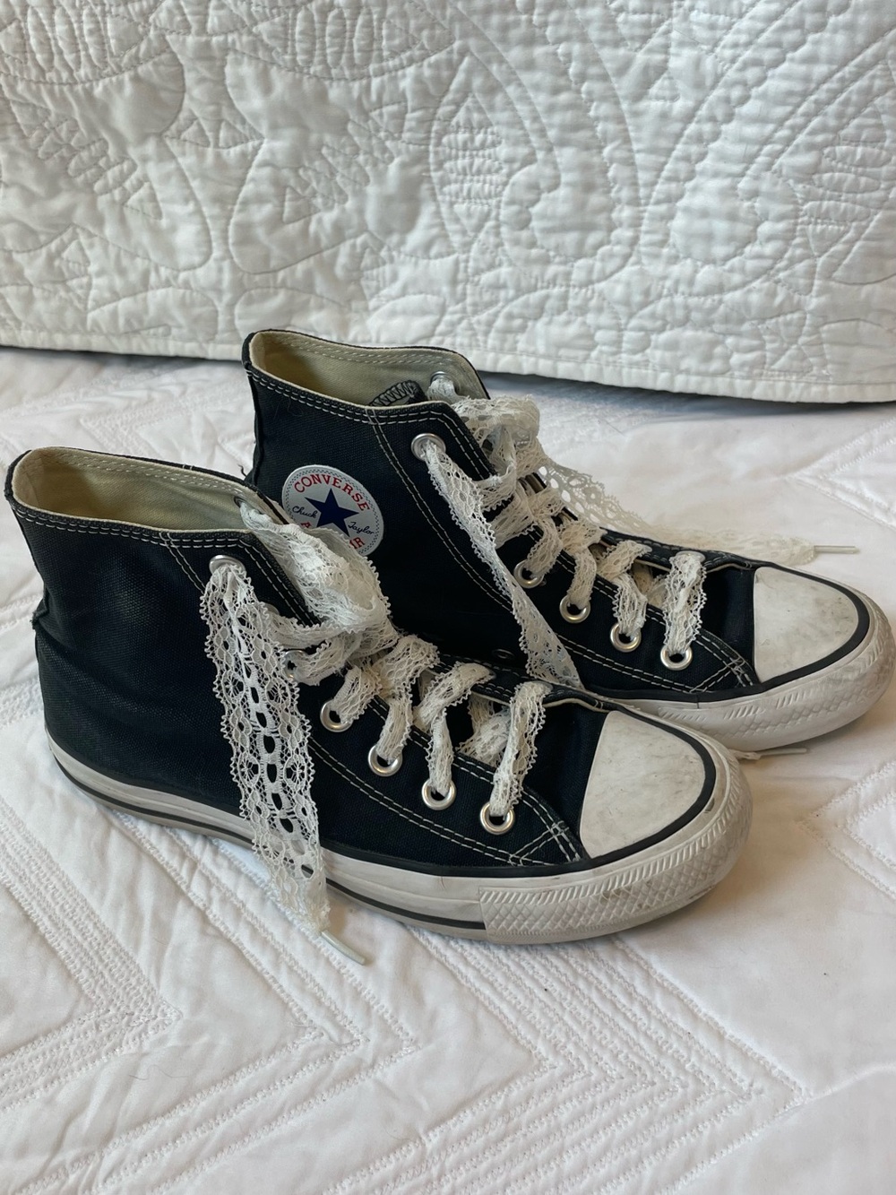 Converse Black High-Top Canvas Sneakers with White Accents